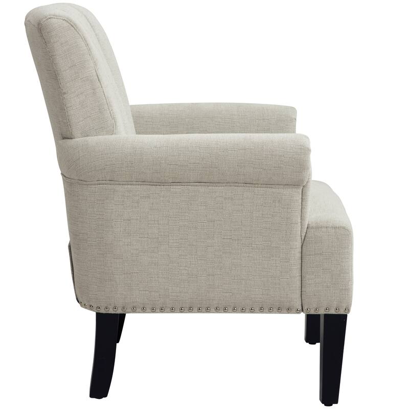 Club Chair Reading Chair with Rolled Armrests, Characteristic Sofa Chair Lobby Chair with Nailhead Trim