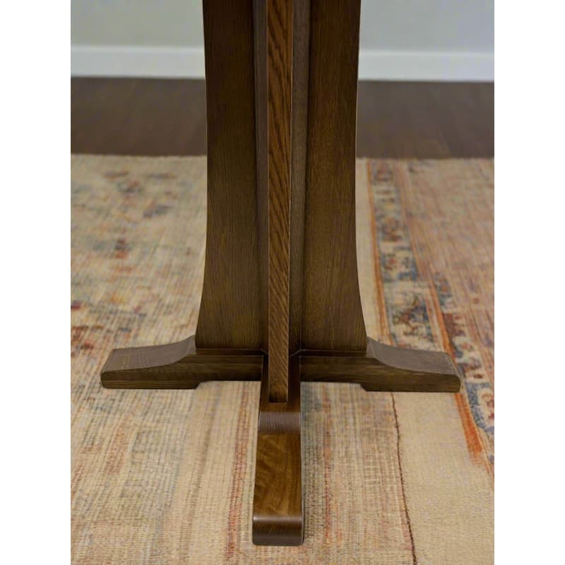 Mission Oak Round Dining Table & Arm chair Set of 4- 42" - Walnut