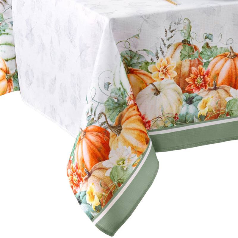 Pumpkin Harvest Vine Double Border Tablecloth