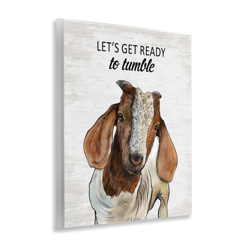 Stupell Ready To Tumble Laundry Goat Wall Plaque Art Design By Lettered and Lined