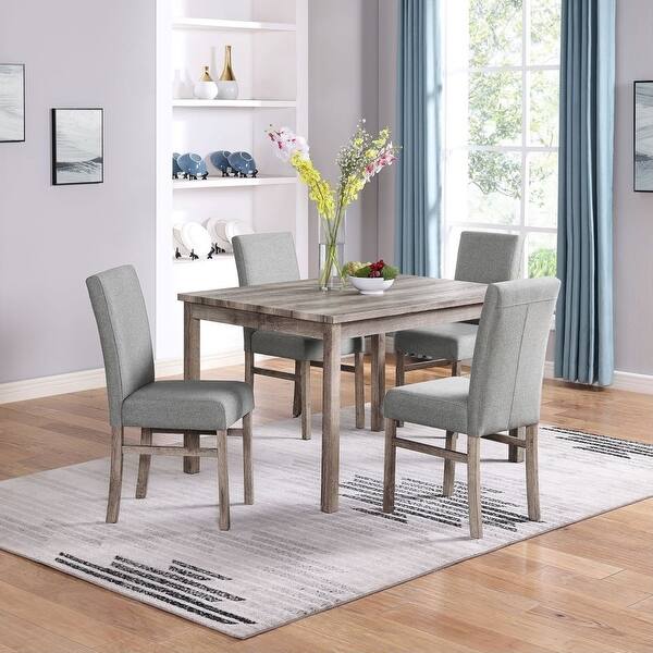 Grey Modern rectangular Dining table dining chairs small space - Bed ...
