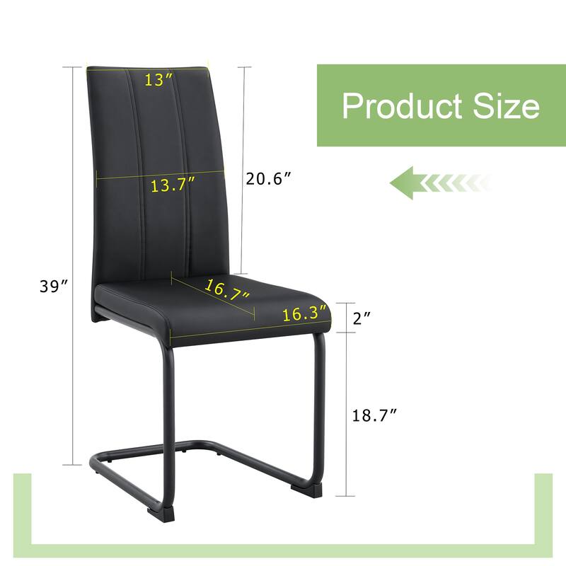 Set of 2 Modern High-Back Side Chairs