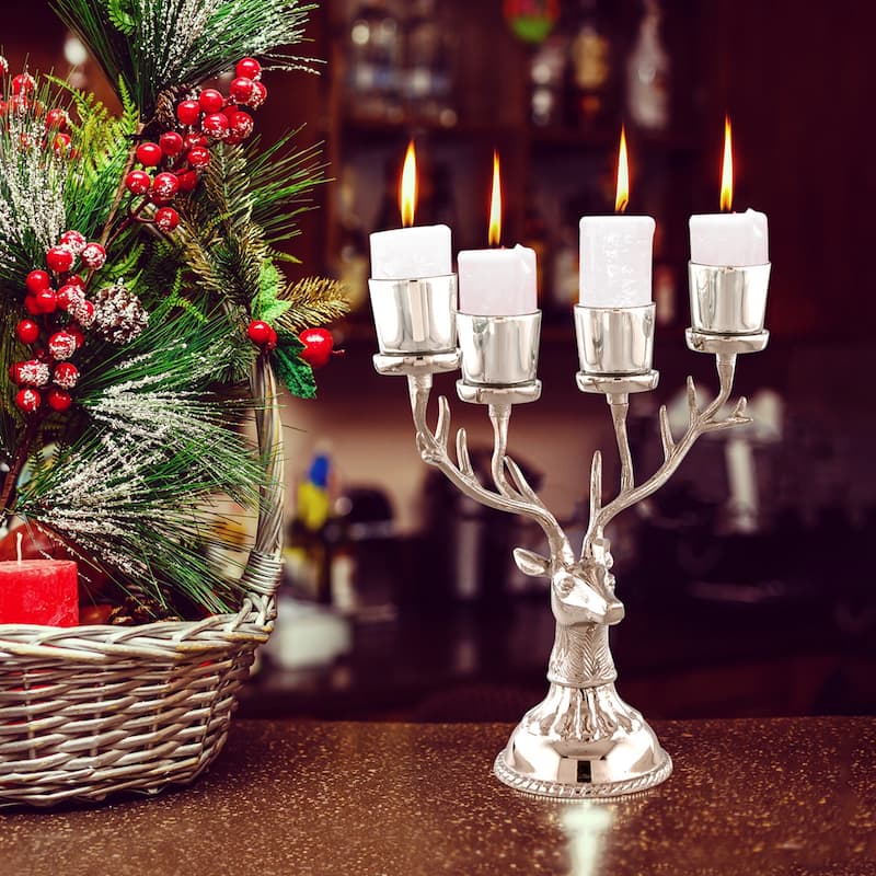 Reindeer Candle Holder for Tealight Aluminum Christmas Ornament