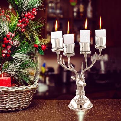 Reindeer Candle Holder for Tealight Aluminum Christmas Ornament