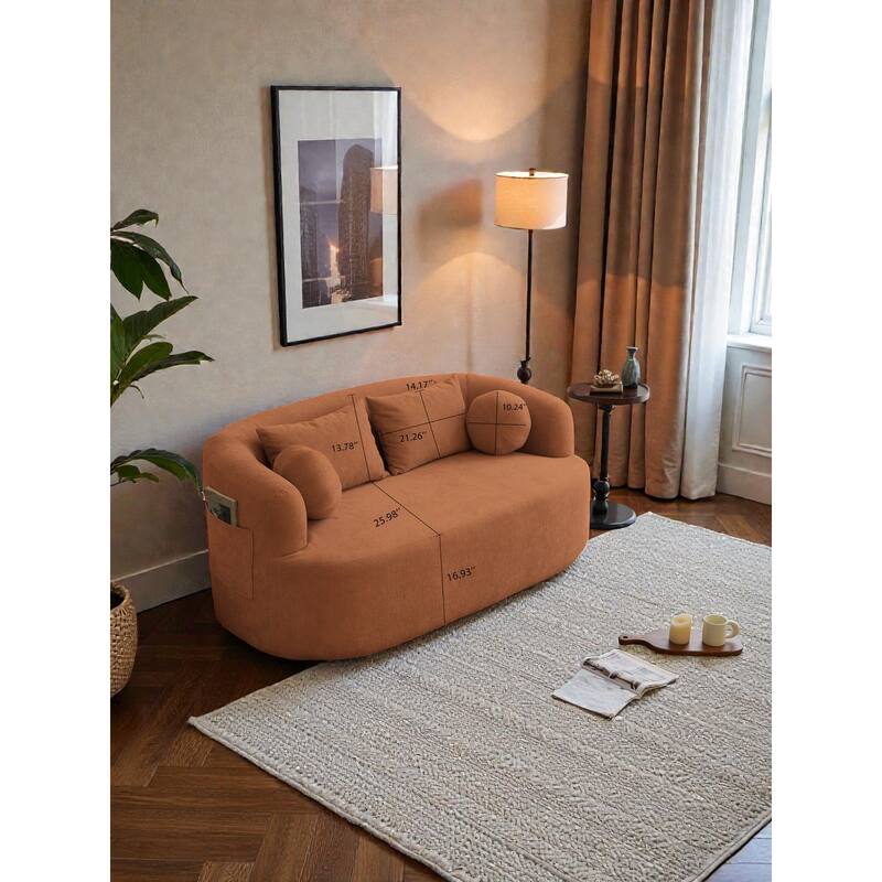 Sofa-in-a-Box Memory Foam 2-Seater Couch, Deep Seat Chenille Loveseat, No Assembly, Modern Compact Sofa for Living Room