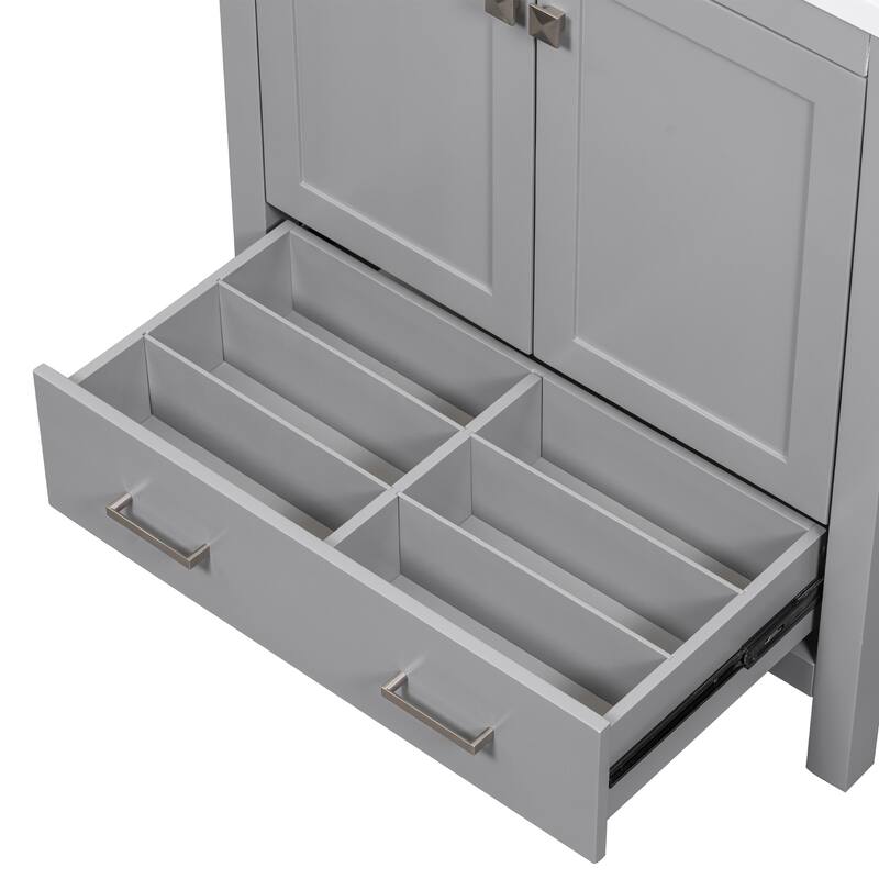 30 inch MDF Freestanding Bathroom Vanity without Top with Soft-Close Drawer
