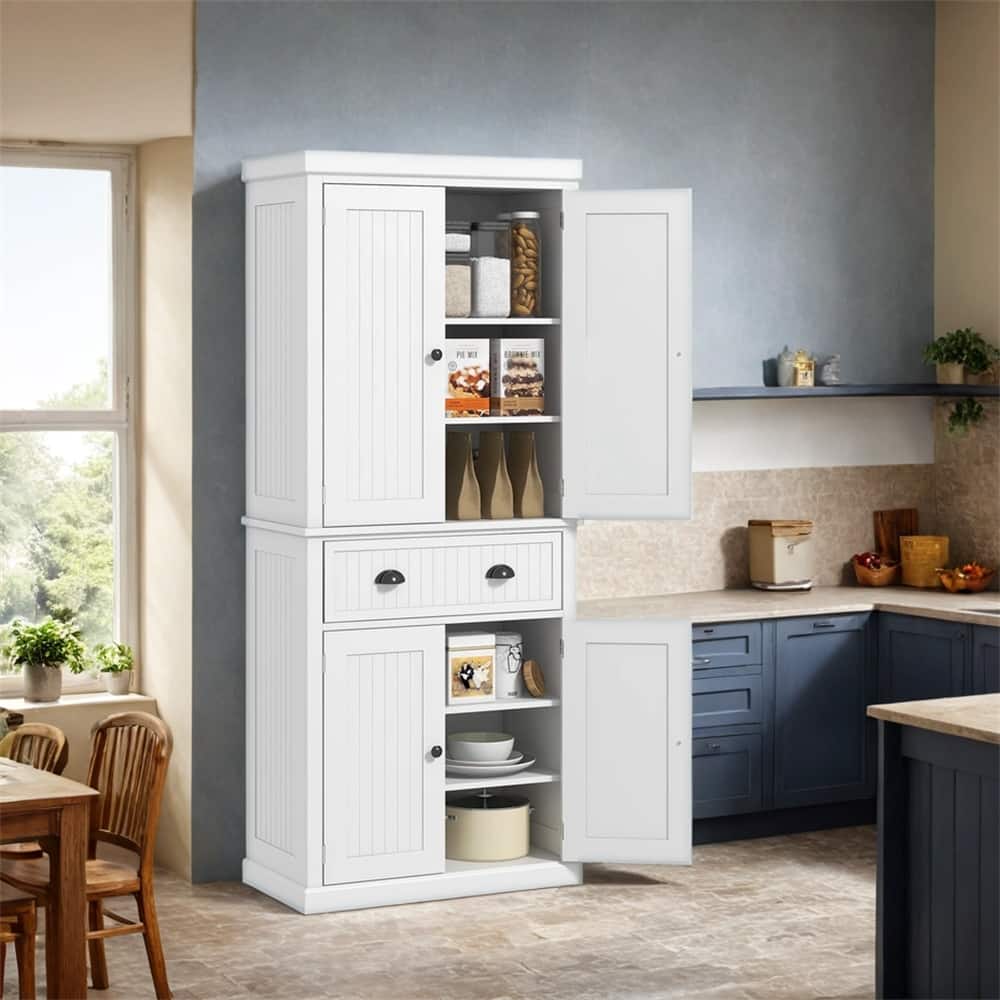 72" Kitchen Pantry,Tall Storage Cabinet,Freestanding Cupboard w/Drawer