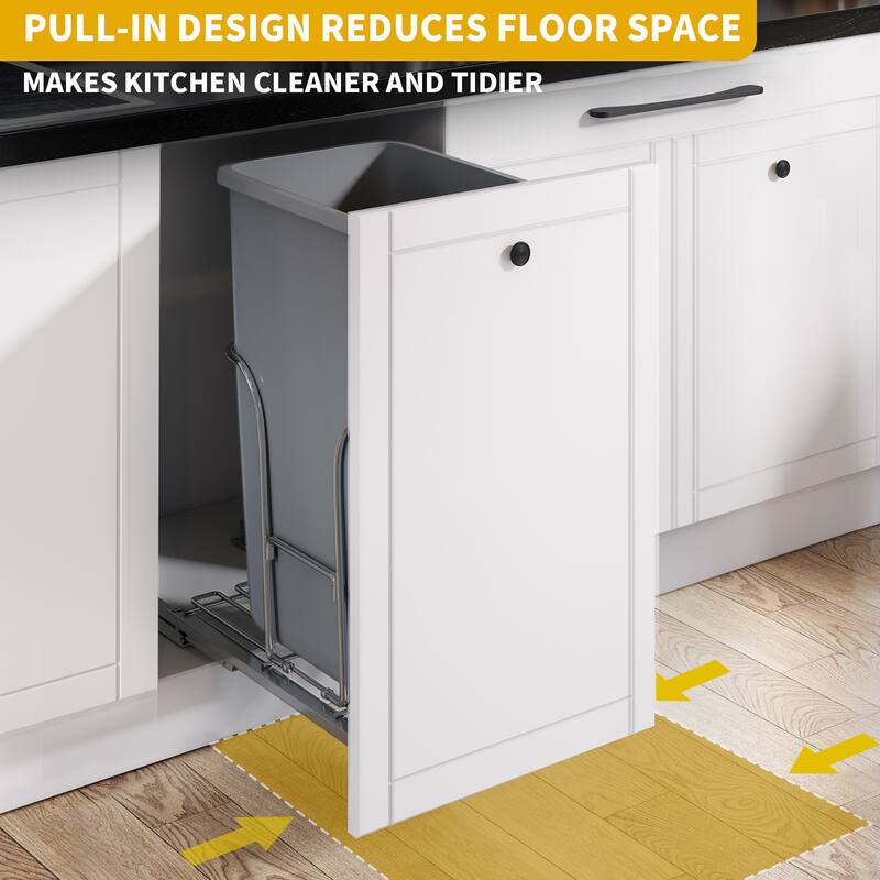 Moasis 43 QT Cabinet Pull-out Trash Bin with Lid - 43QT
