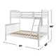 preview thumbnail 8 of 18, Slat Design Twin over Full Bunk Bed with Angled Ladder in Dark Walnut
