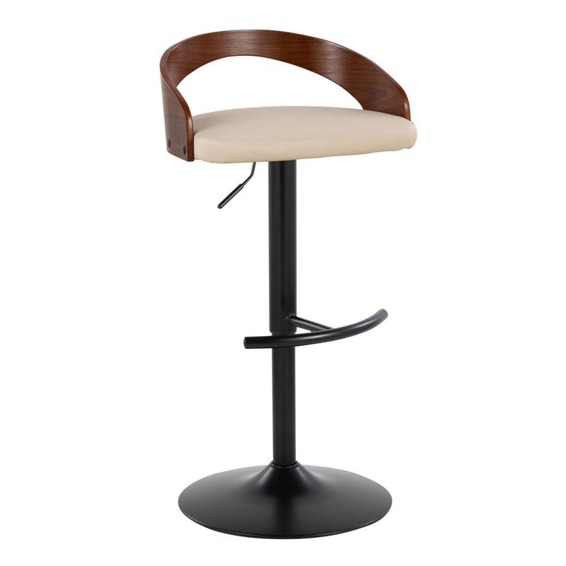 Grotto Adjustable Barstool with Back Base- Set Of 3