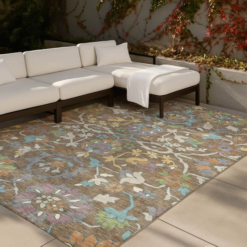 Machine Washable Indoor/ Outdoor Traditional Blanca Chantille Rug