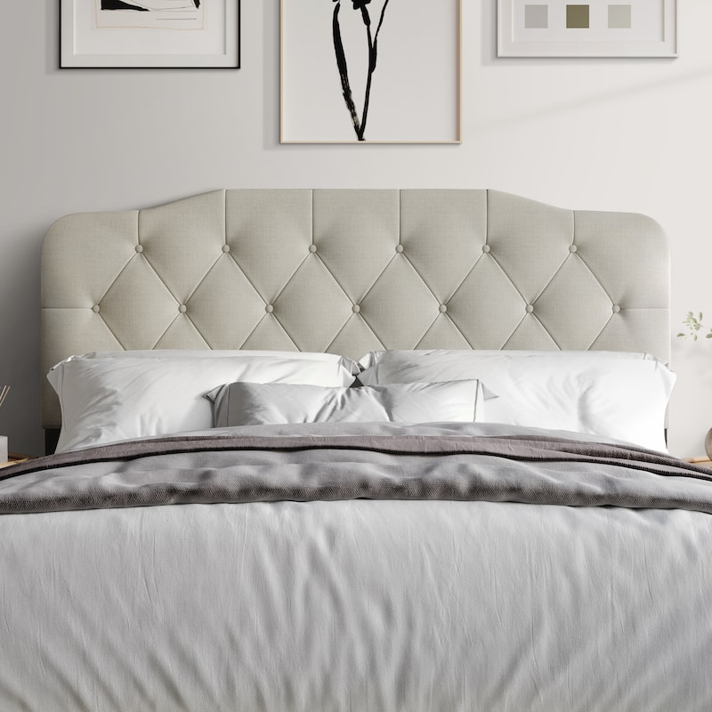 CraftPorch Elegant Button-Tufted Upholstered Headboard