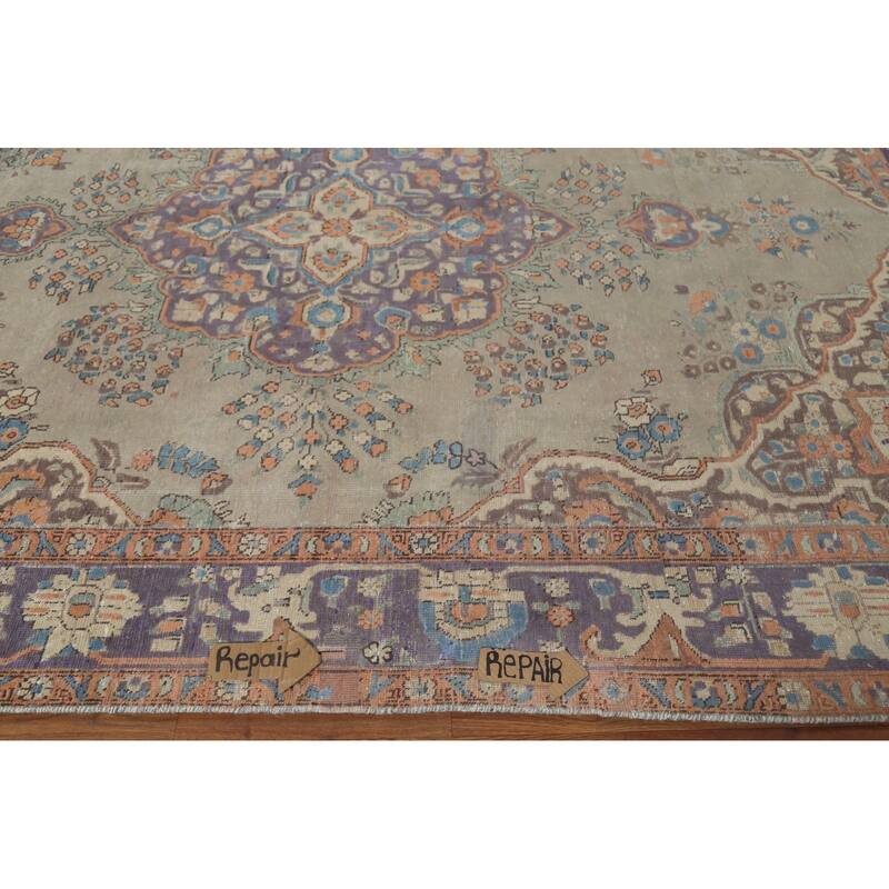 Tabriz Persian Vintage Area Rug Handmade Wool Carpet - 7'8"x 11'2"