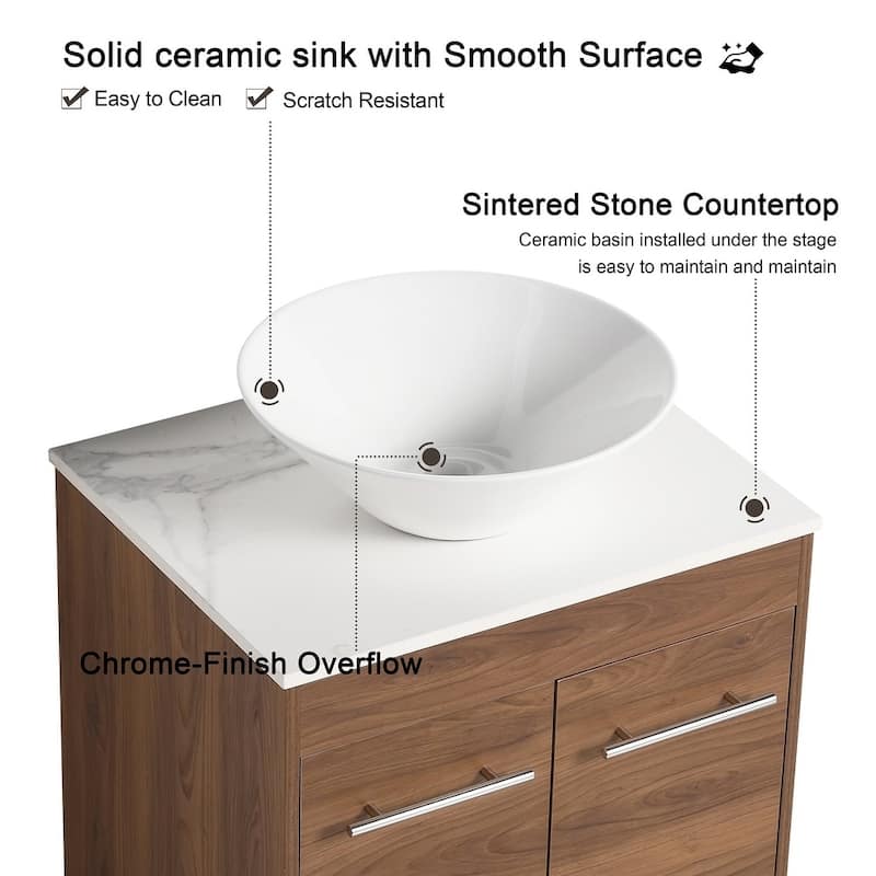 24" Bathroom Vanity with Sink, 24 Inches FreeStanding Vanity, Modern Sink Vanity Combo, Floor Stand Vanity