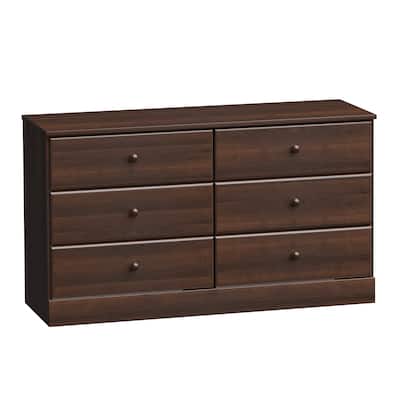 Prepac Astrid 6 Drawer Double Dresser for Bedroom, Wide Chest of Drawers, Bedroom Furniture, Traditional Furniture