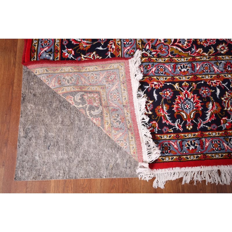 Red Kashan Turkish Area Rug Machine Made Bedroom Carpet - 9'9" x 12'0"