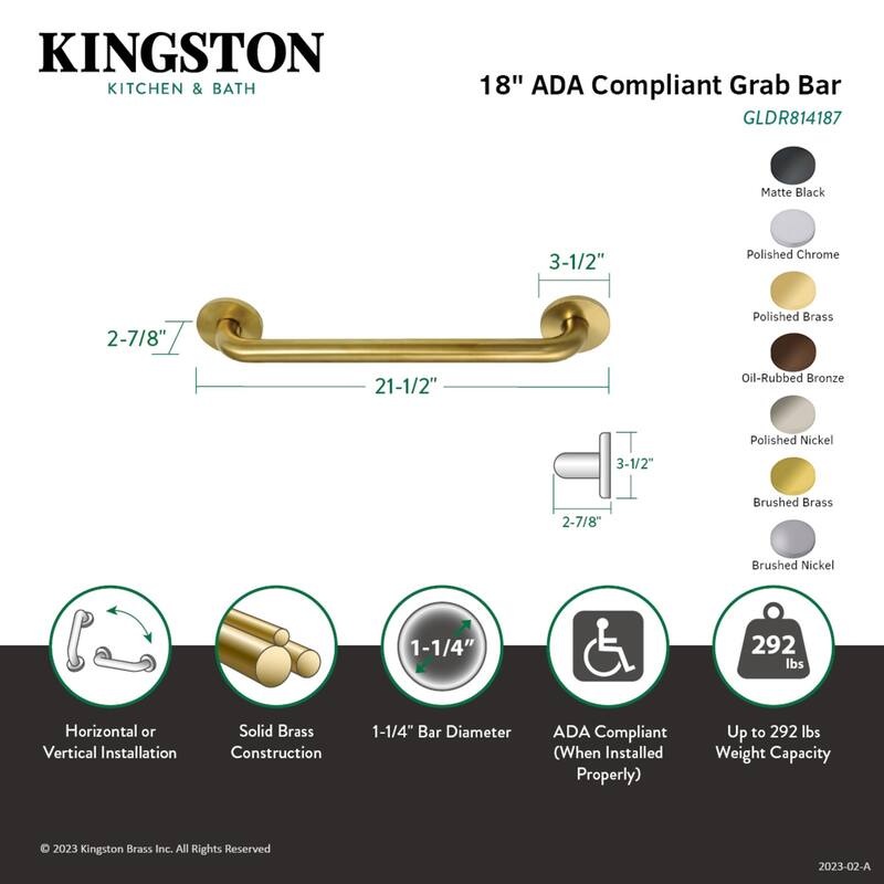 Silver Sage 18-Inch X 1-1/4-Inch OD ADA Grab Bar