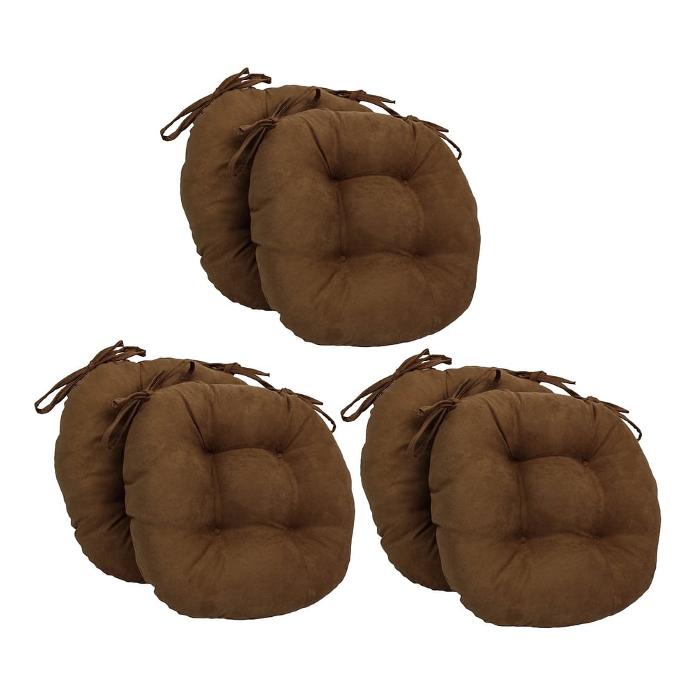 16-inch Round Indoor Microsuede Chair Cushions (Set of 2, 4, or 6)