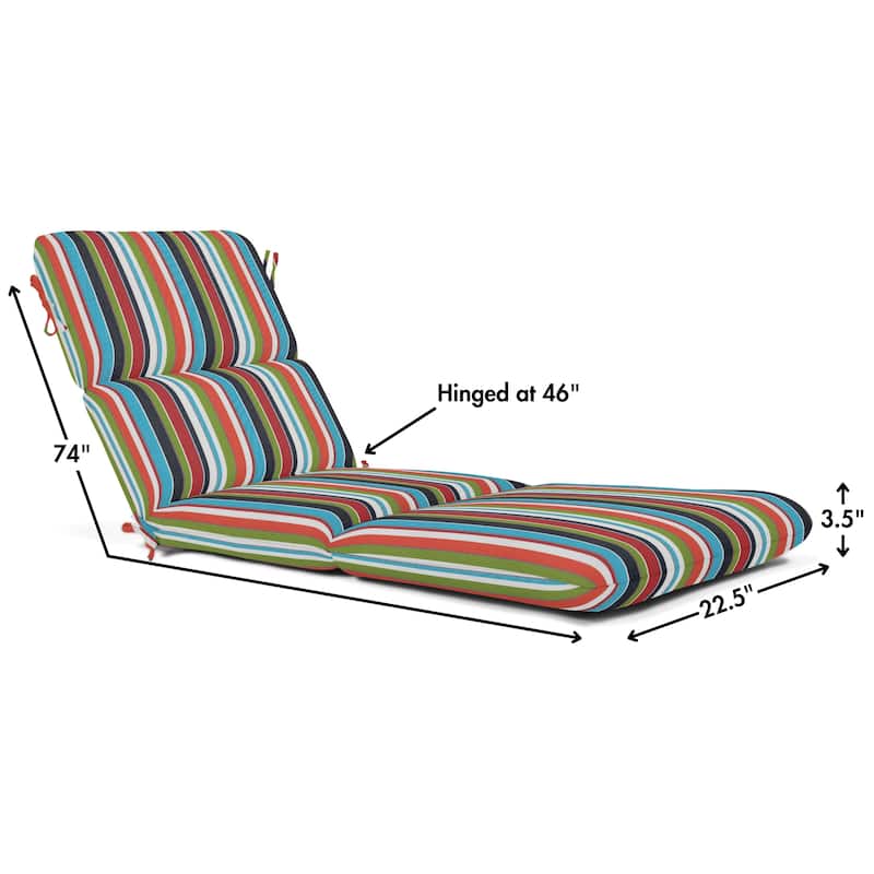 Casual Cushion Sunbrella® Fabric 1-Piece Outdoor Chaise Cushion, 22.5"W x 74"L - 22.5"W x 74"L