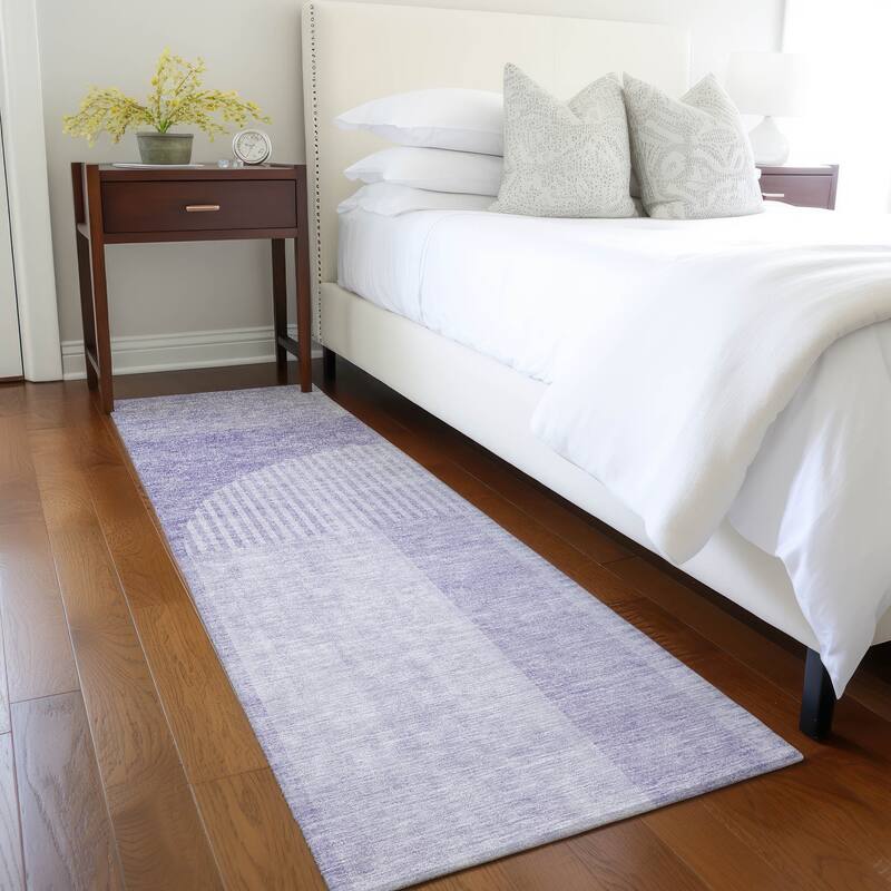 Machine Washable Indoor/ Outdoor Chantille Modern Deco Rug - Lavender - 2'3" x 7'6"