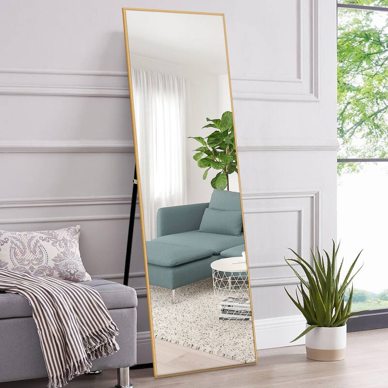 Jumbo Aluminum Frame Mirror - 21.26" W x 0.8" D x 64.17" H