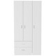 preview thumbnail 15 of 31, Bosko 3 Doors Armoire, 2 Drawers, 4 Shelves, Metal Rod