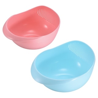 Kitchen Rice Washing Bowl Vegetables Food Strainer Drain Basket 2PCS