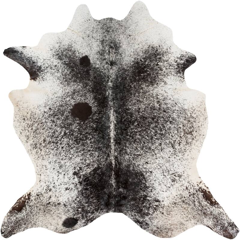 Hand-Crafted Witney Animal Hair On Hide Area Rug - 8' Square - 8' Square - Grey