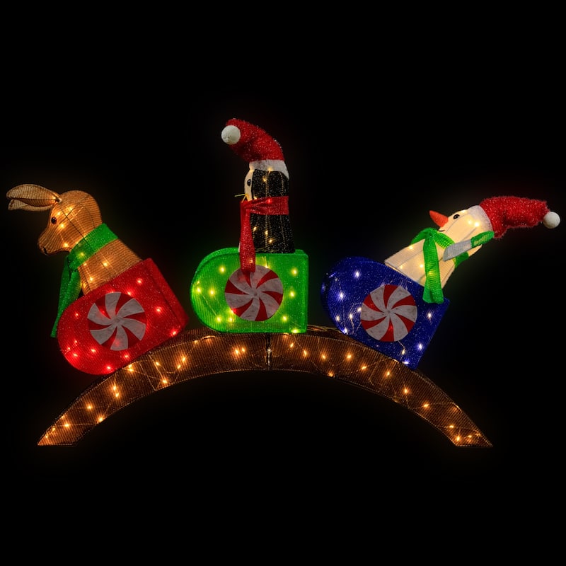 Lighted Winter Friends Christmas Coaster Outdoor Decoration - 4.5' - LED Warm White