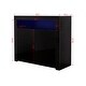 preview thumbnail 3 of 5, Living Room Sideboard Storage Cabinet Modern black kitchen wood cupboard with 2 door