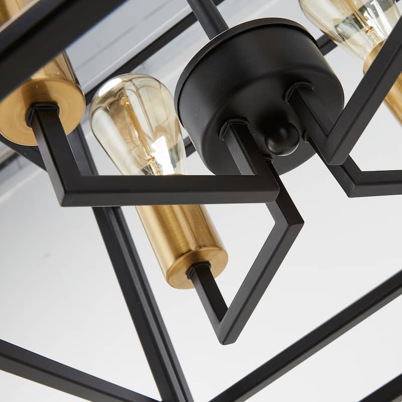 CO-Z 64"4-Light Adjustable Open Box Frame Rectangle/Square Pendant Chandelier
