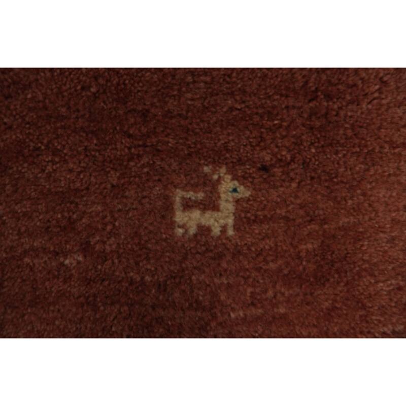 Hand Knotted Oriental 100% Wool Carpet Tribal Modern Oranges & Rust Gabbeh Runner Rug - 10' 0'' X 2' 11''