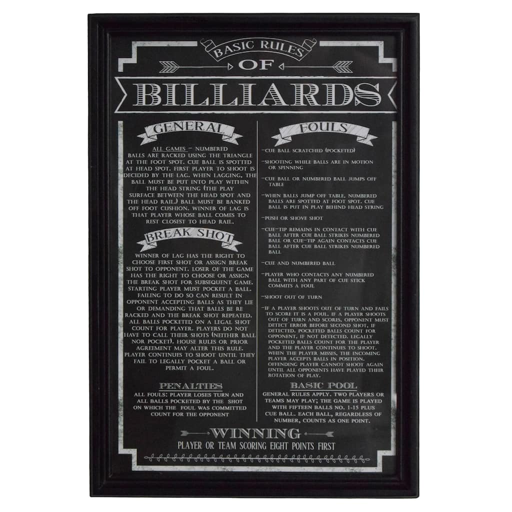 Hathaway Billiard Game Rules' Wall Art