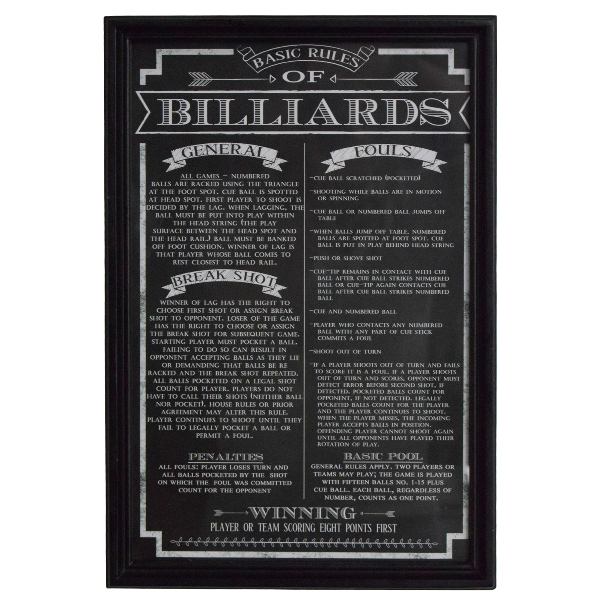 Hathaway Billiard Game Rules' Wall Art