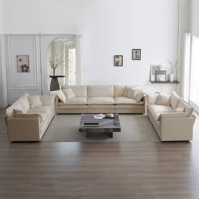 3 Piece Oversized Deep Seat Sofa Set(3 Seat+2 Seat+2 Seat)