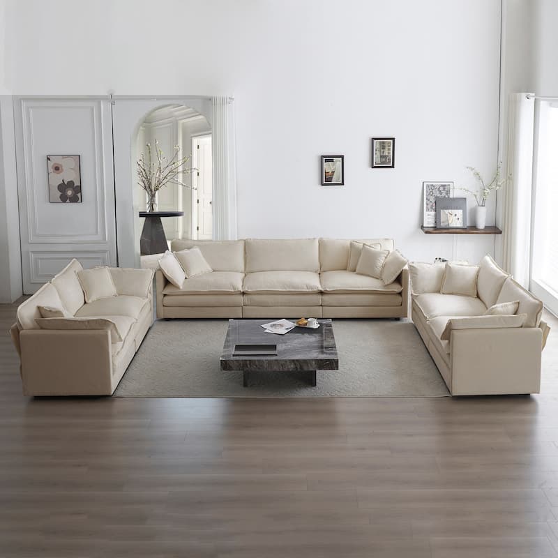 Cloud Chenille Upholstered Modular Sectional Sofa with DIY Combination Design