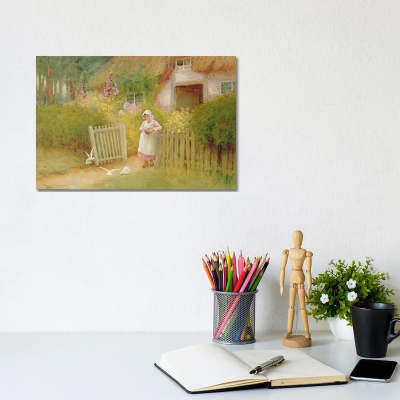 iCanvas "Feeding the Doves" by Arthur Claude Strachan Canvas Print - 8x12x0.75