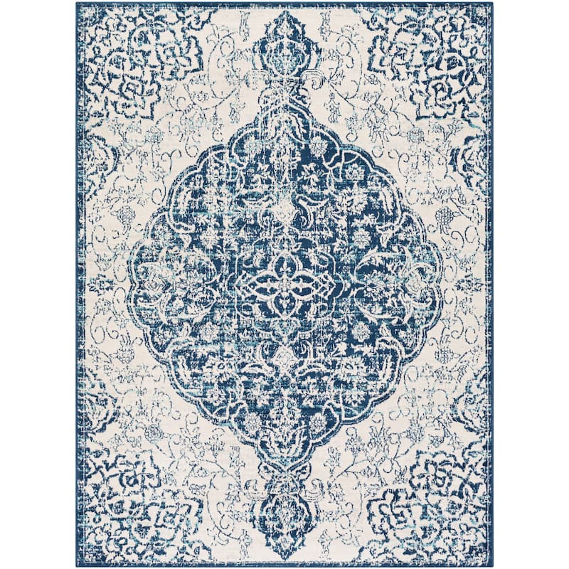 Livabliss Okeefe Vibrant Floral Medallion Area Rug
