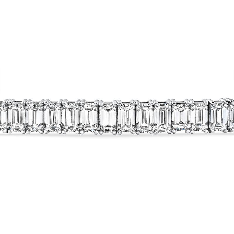 Bliss Diamond 10 - 30Ct Emerald Cut Diamond Tennis Bracelet Gold Lab Grown 7"