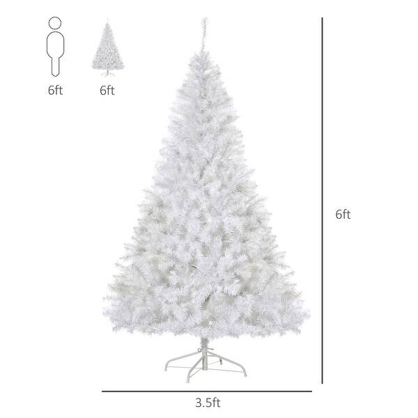 White Christmas Tree with Lights, Prelit LED Christmas Tree with Stand, 6 ft. Christmas