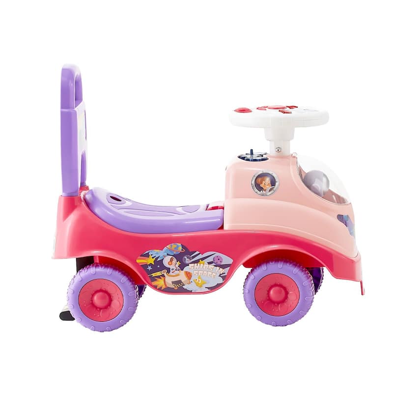 Kids Ride-On Toy with Horn, Music, and Foot-to-Floor Walker - 19.7 x 9.4 x 16.9 in