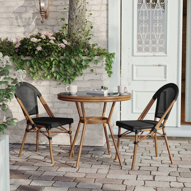 Indoor/Outdoor Commercial Glass Top Bistro Table