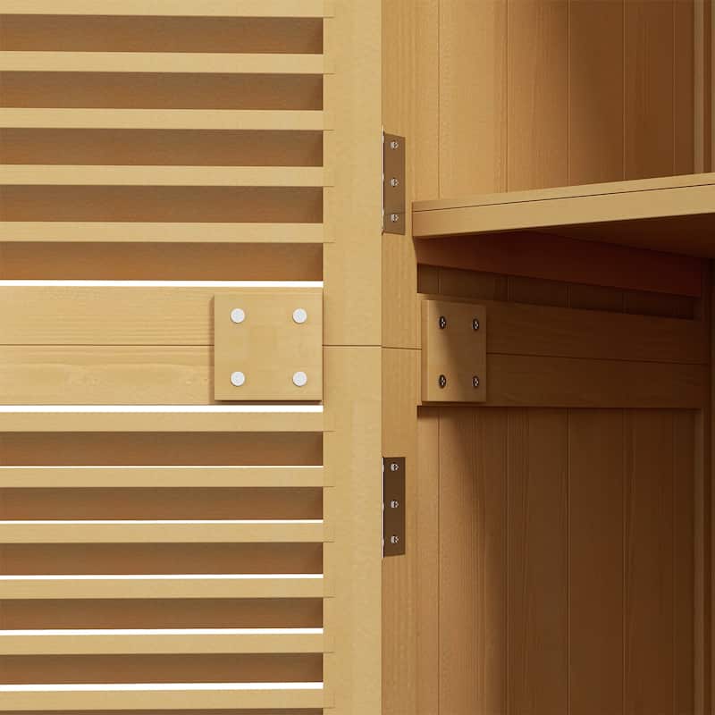 Outsunny 5' x 3' Wooden Outdoor Storage Cabinet, Garden Sheds & Outdoor Storage with Asphalt Roof & 2 Large Wood Doors with Lock