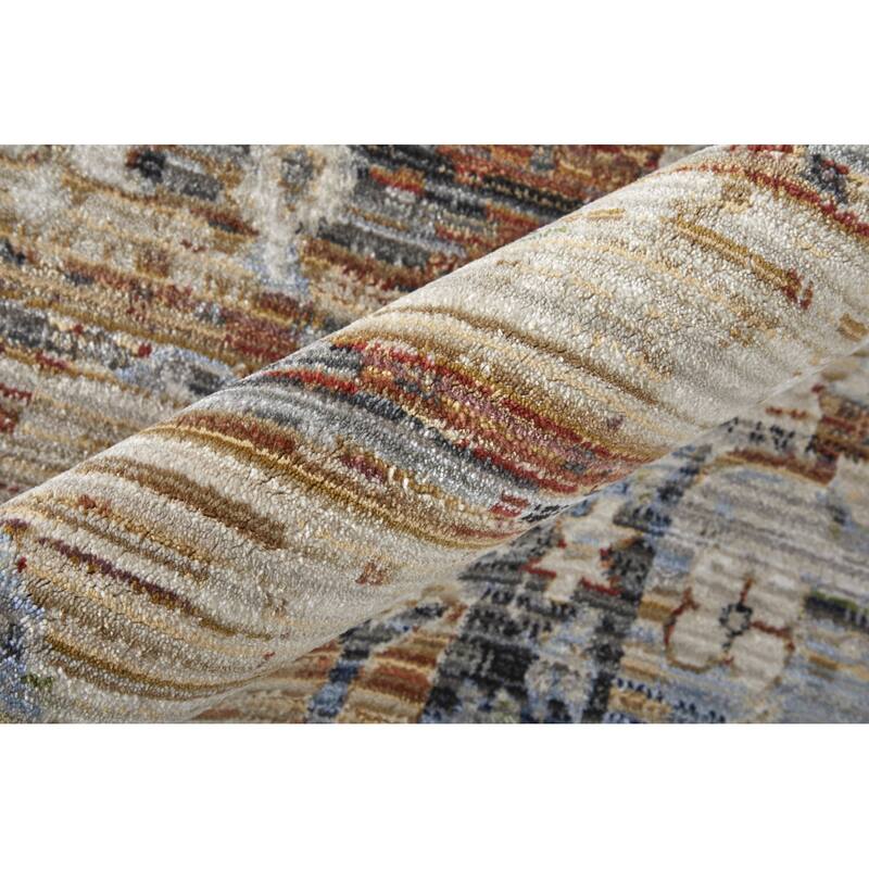 HomeRoots Abstract Bohemian Runner Area Rug - 87.00 in. x 30.00 in. x 0.47 in.