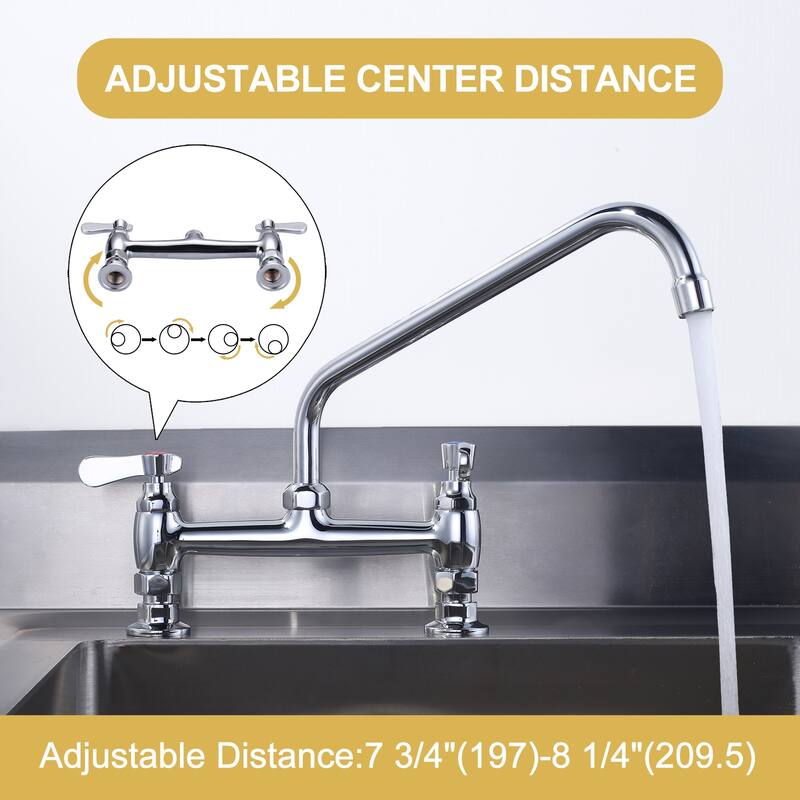 WOWOW Minimalist Bridge-Style Desk-Mounted Dual-Handle Faucet