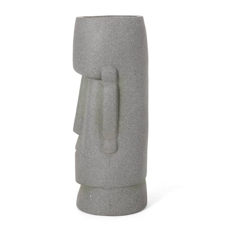 Sumner Outdoor Cast Stone Outdoor Polynesian Decorative Planter by Christopher Knight Home