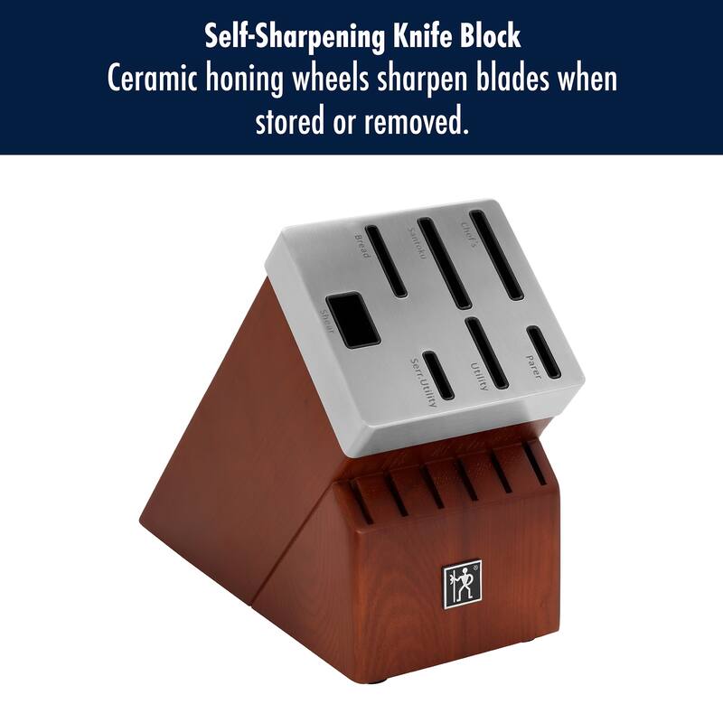 HENCKELS Solution Self-Sharpening Knife Block Set - Brown