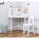 preview thumbnail 1 of 4, UTEX Kids Desk,Wooden Study Desk with Chair for Children,Writing Desk with Storage and Hutch for Home School Use,White White