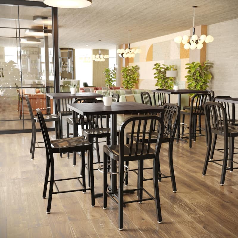 Commercial Solid Wood Tabletop with Support Bars for Indoor Use - 36"W x 36"D x 1.5"H