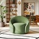 preview thumbnail 25 of 70, 35" Wide Velvet/ Boucle Swivel Barrel Accent Chair